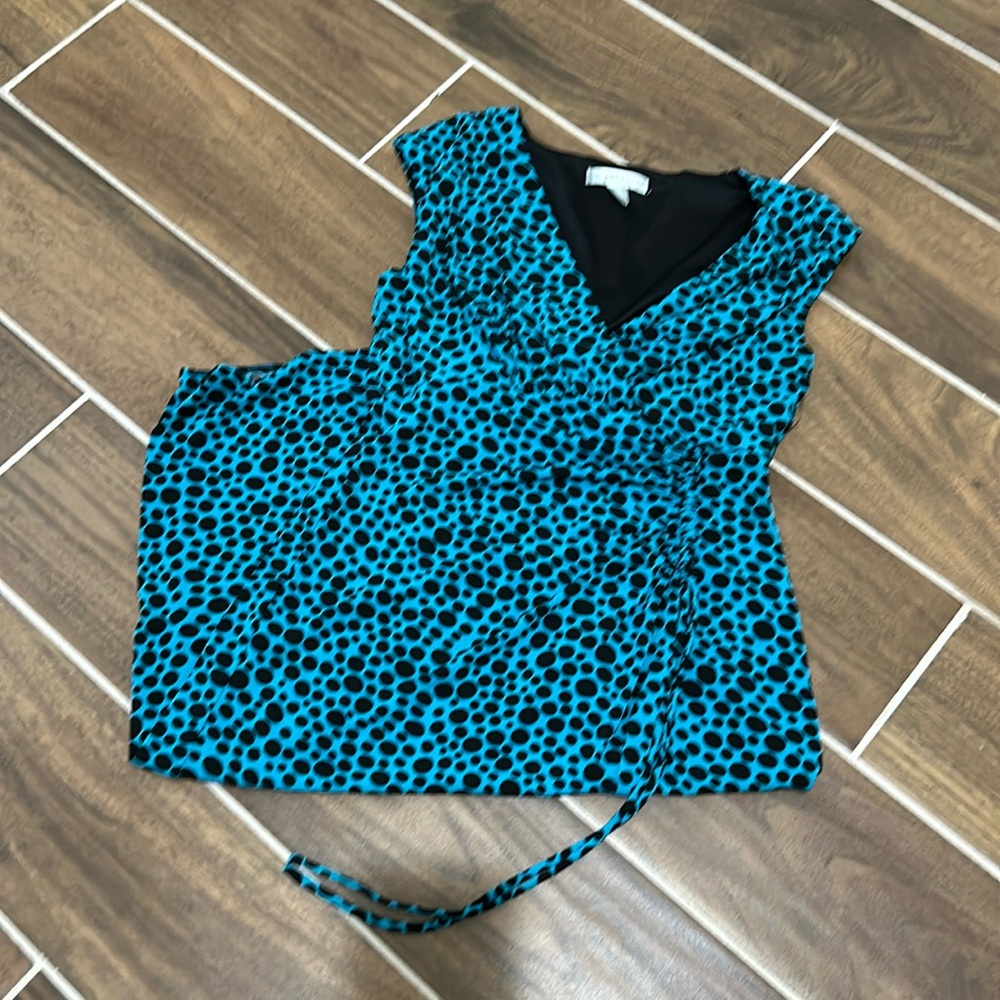 London Times blue Polka Dot Dress size 4